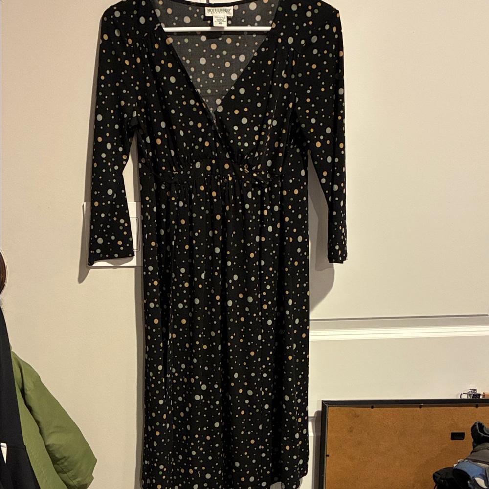 Motherhood Maternity Black Polka Dot Dress
